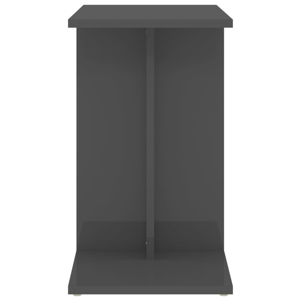 vidaXL Šoninis staliukas, pilkos spalvos, 50x30x50cm, MDP, blizgus