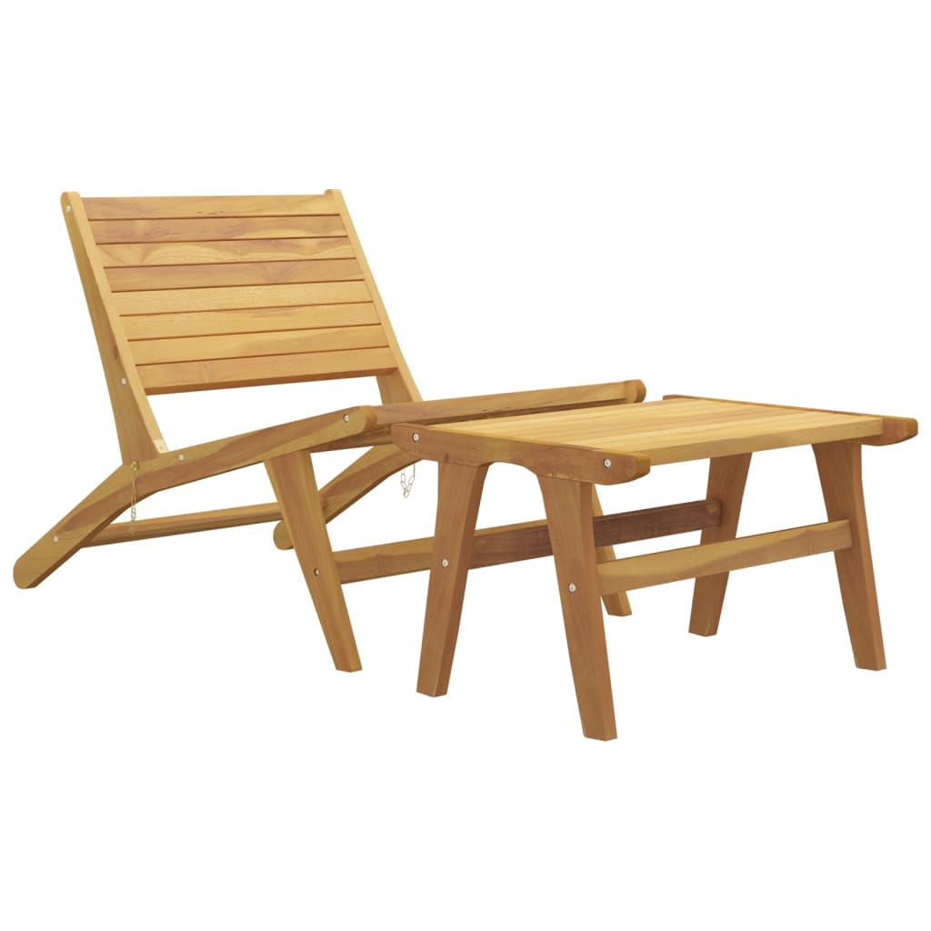 vidaXL Sodo kėdė su pakoja, tikmedžio medienos masyvas