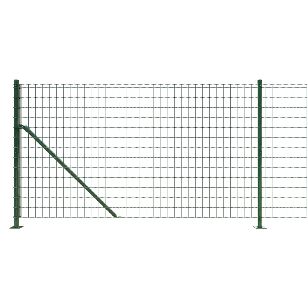 vidaXL Vielinė tinklinė tvora su flanšais, žalios spalvos, 0,8x10m