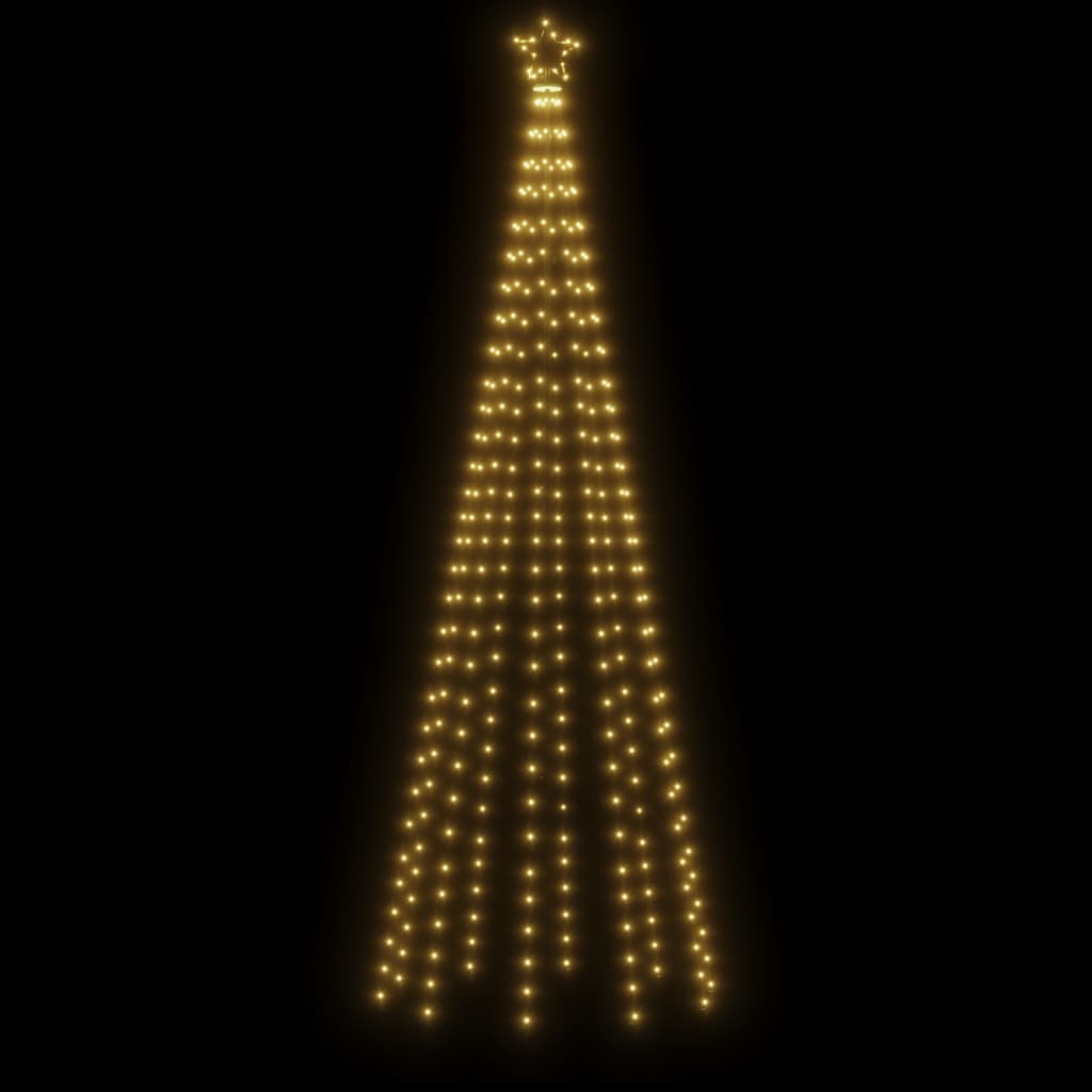vidaXL Kalėdų eglutė, 100x300cm, kūgio formos, 310 šiltų baltų LED