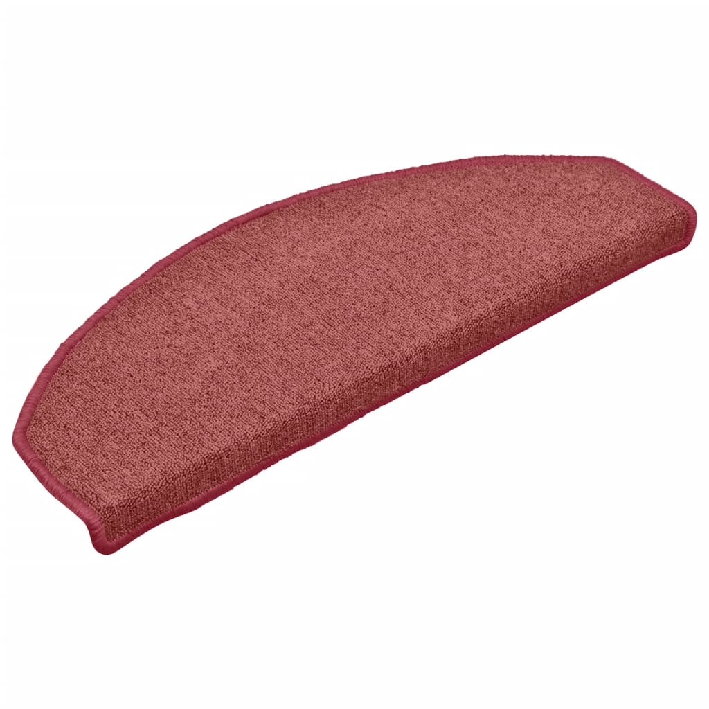 vidaXL Laiptų kilimėliai, 15vnt., raudonos spalvos, 65x24x4cm