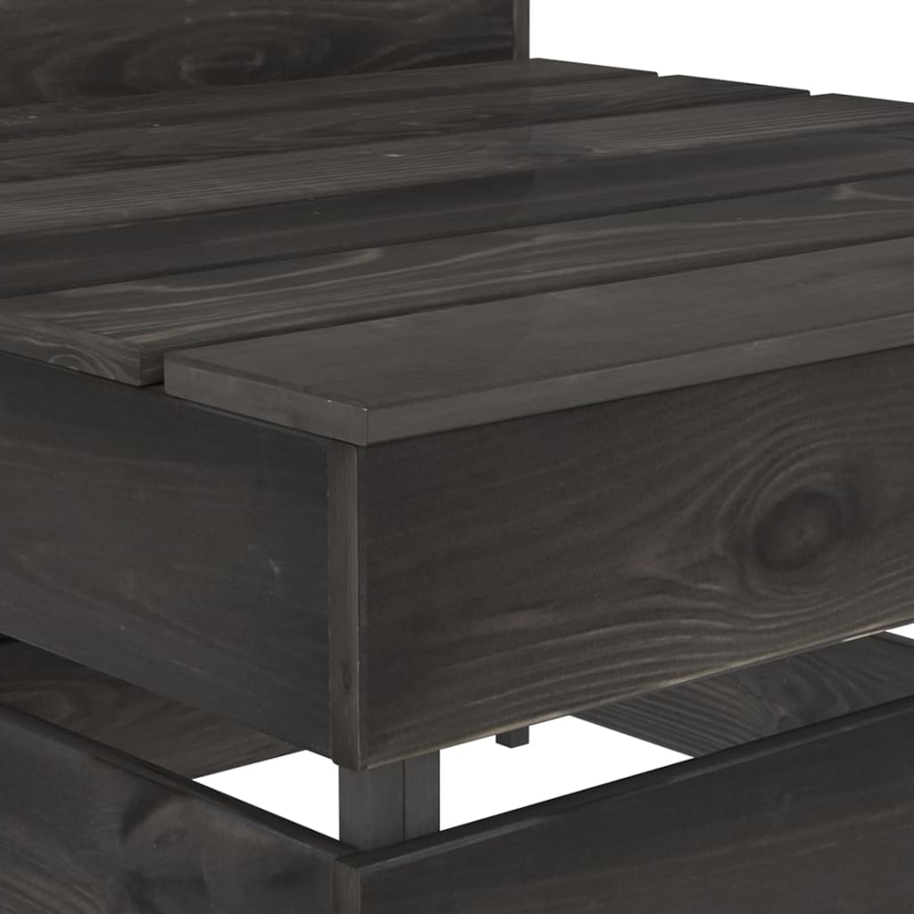 vidaXL Trivietė sodo sofa, pilkai impregnuota pušies mediena