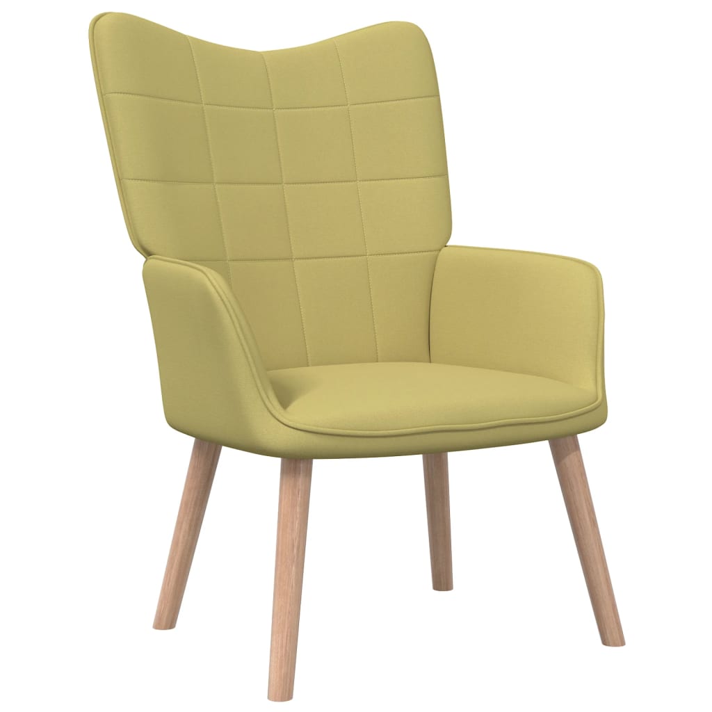 vidaXL Poilsio kėdė su pakoja, žalios spalvos, audinys