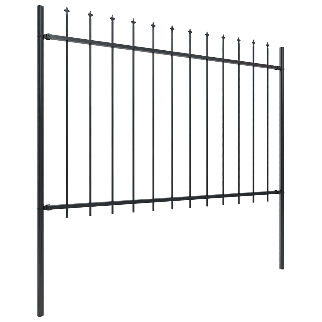 vidaXL Sodo tvora su iečių viršugal., juoda, 10,2x1,2m, plienas