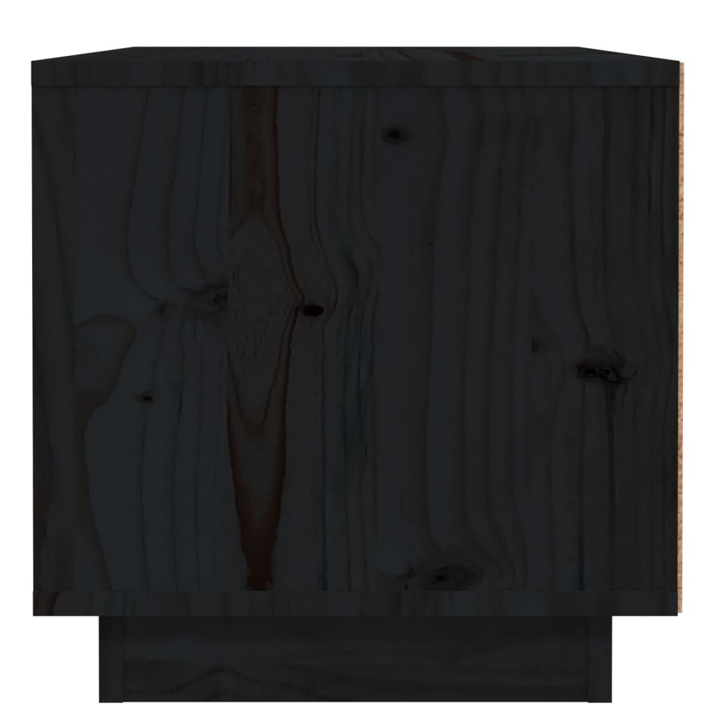 vidaXL Naktinė spintelė, juoda, 40x34x35cm, pušies medienos masyvas
