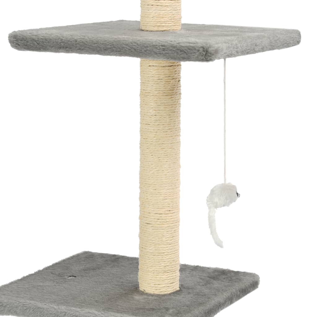 vidaXL Draskyklė katėms su stovu iš sizalio, 260 cm, pilkos spalvos