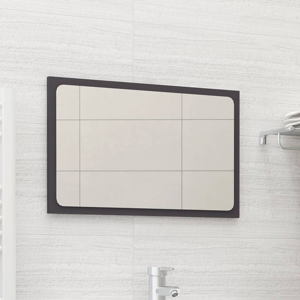 vidaXL Vonios kambario veidrodis, pilkos spalvos, 60x1,5x37cm, MDP