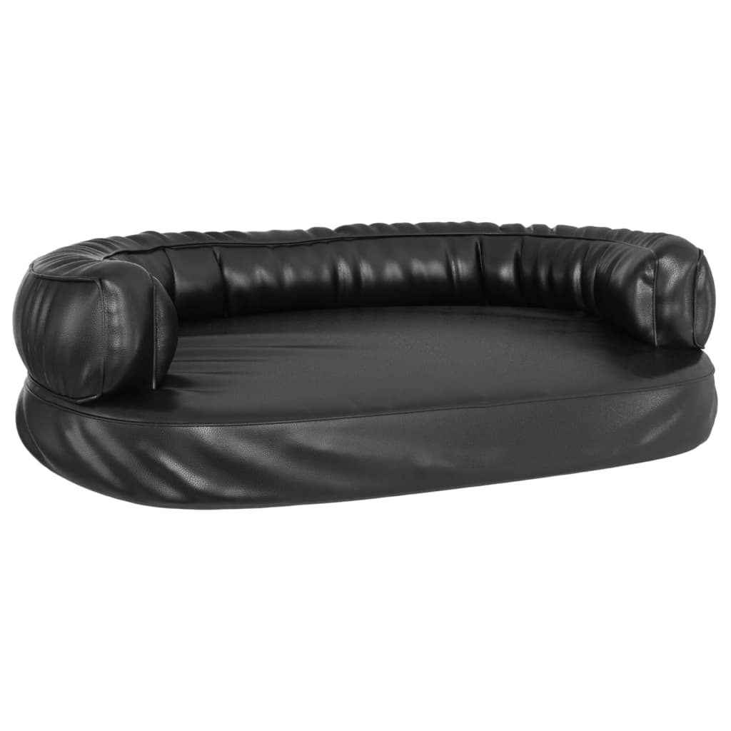 vidaXL Ergonomiška lova šunims, juodos spalvos, 88x65cm, dirbtinė oda
