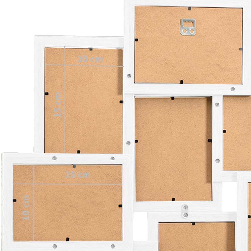 vidaXL Rėmelis-koliažas, baltos spalvos, 10x(10x15cm) nuotraukoms