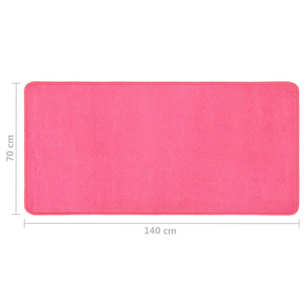 vidaXL Kilimėliai prie lovos, 3vnt., rožinės spalvos, shaggy tipo