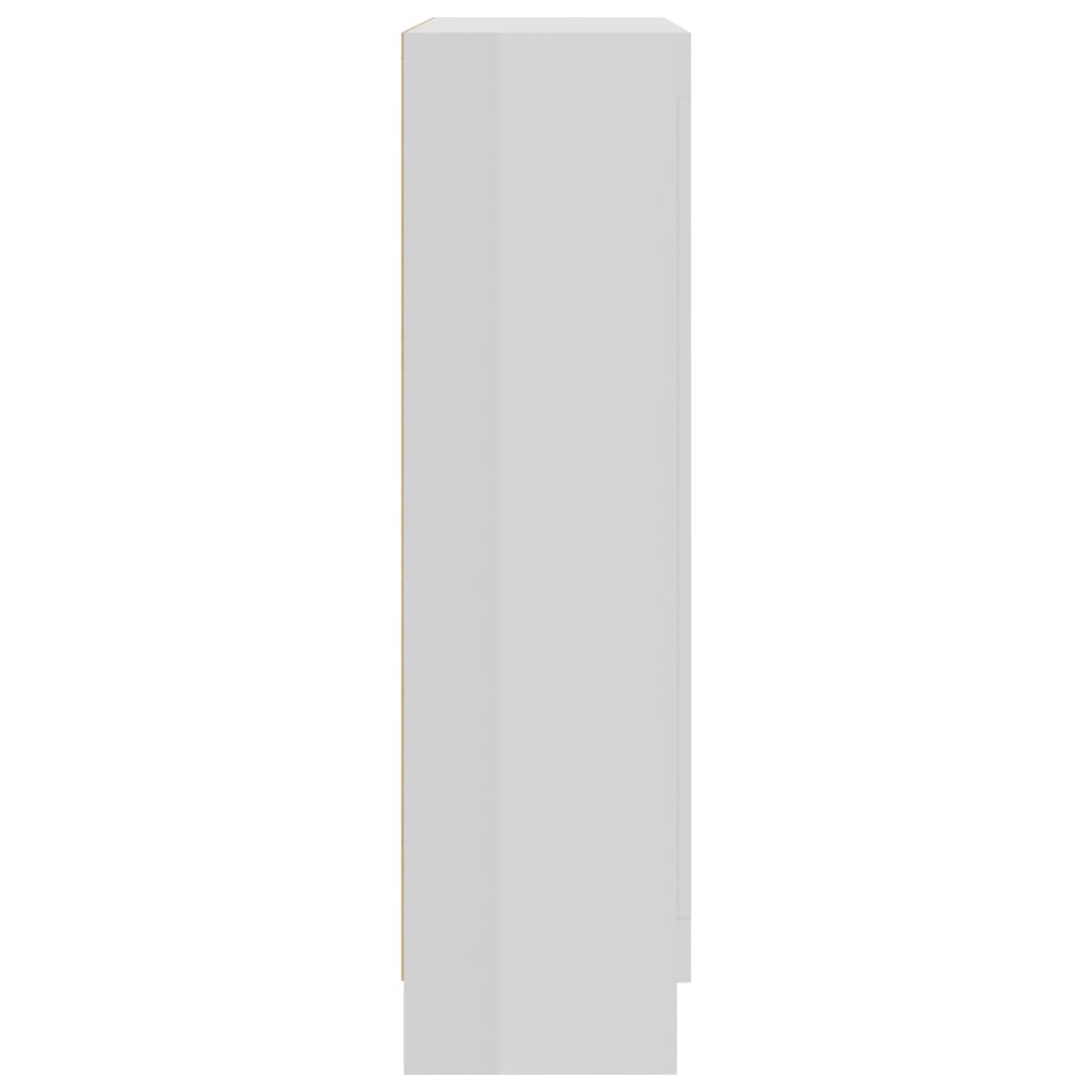 vidaXL Vitrininė spintelė, balta, 82,5x30,5x115cm, MDP, blizgi