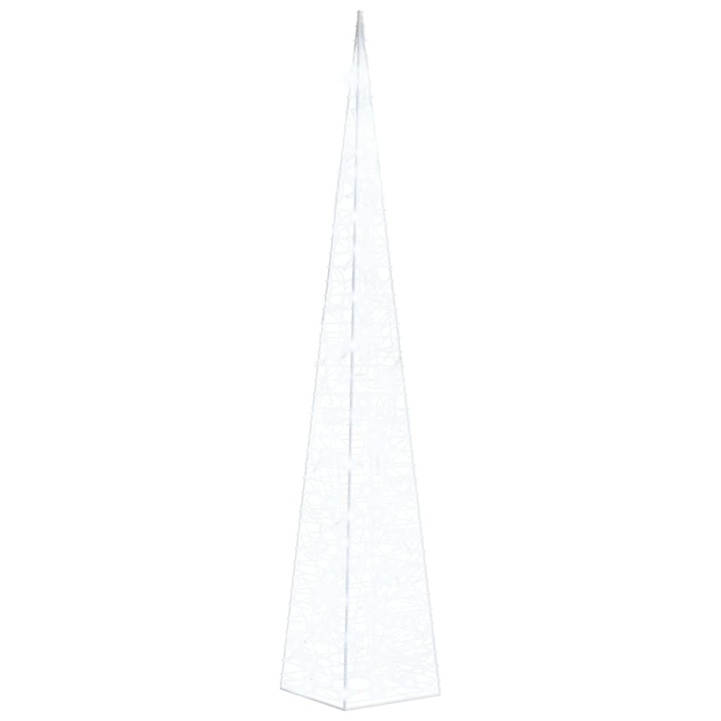 vidaXL Akrilinė LED dekoracija kūgis, šaltos baltos spalvos, 120cm