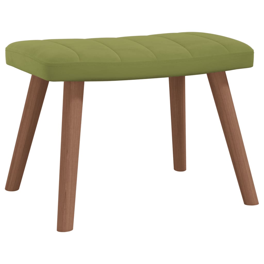 vidaXL Supama kėdė su pakoja, šviesiai žalios spalvos, aksomas