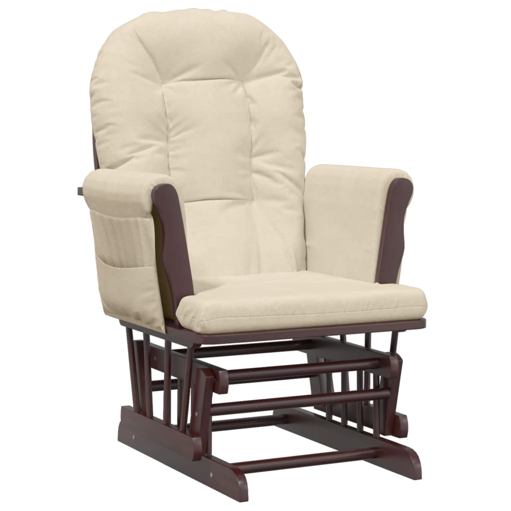 vidaXL Supama kėdė su pakoja, kreminės baltos spalvos, audinys
