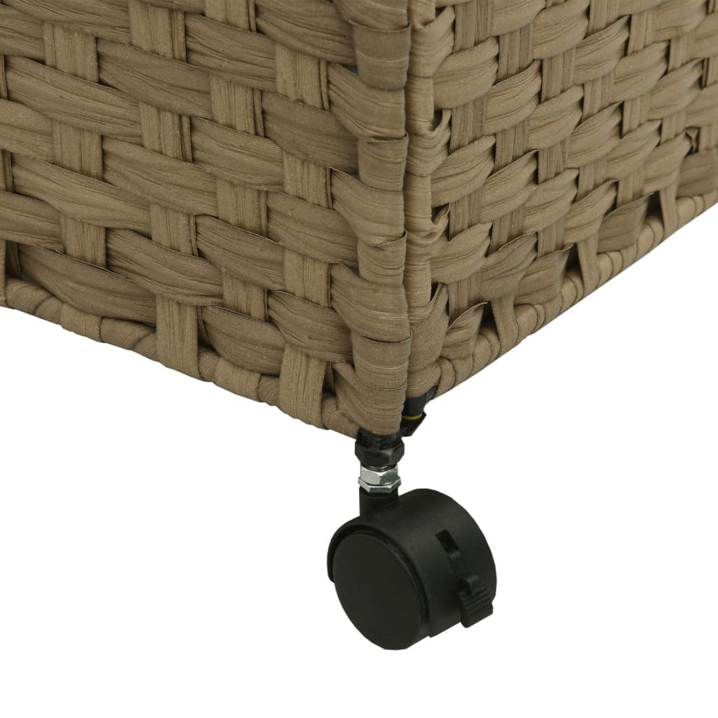 vidaXL Skalbinių krepšys su ratukais, 60x35x60,5cm, ratanas