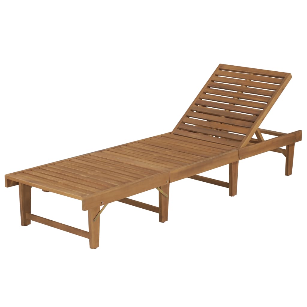 vidaXL Sulankstomas saulės gultas, akacijos medienos masyvas