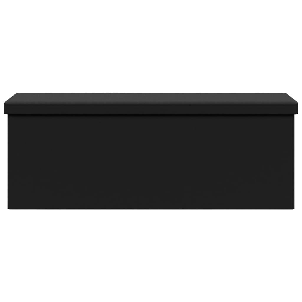 vidaXL Suoliukas-daiktadėžė, juodos spalvos, PVC, sulankstomas