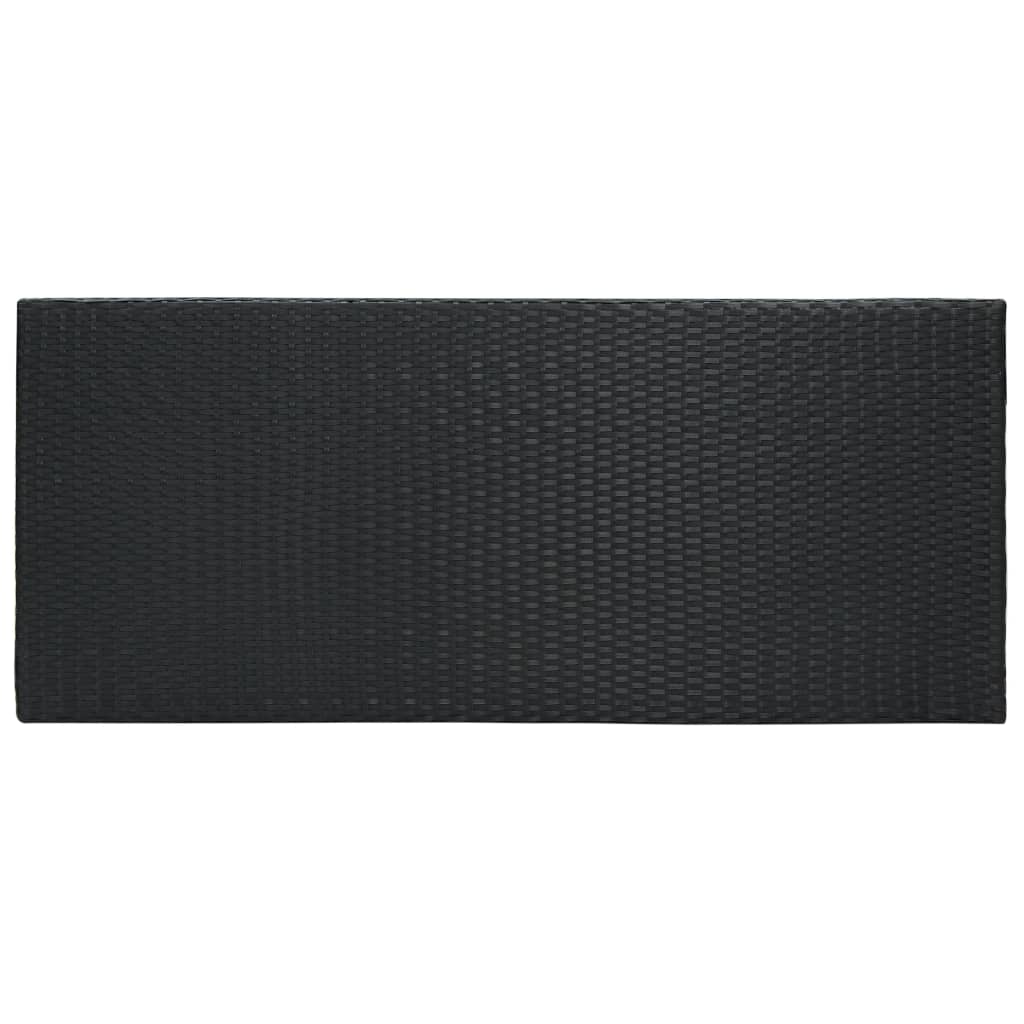 vidaXL Sodo baro staliukas, juodas, 140,5x60,5x110,5cm, poliratanas