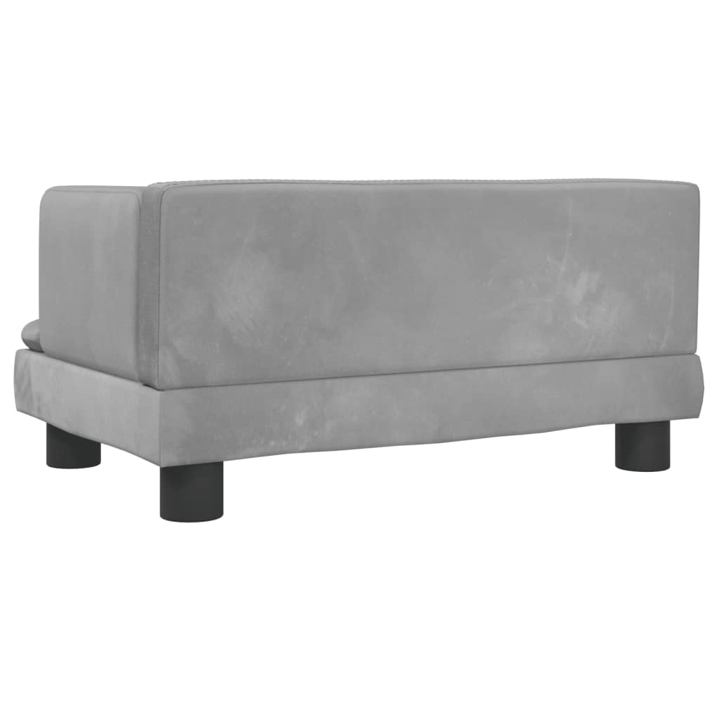 vidaXL Vaikiška sofa, šviesiai pilkos spalvos, 60x40x30cm, aksomas