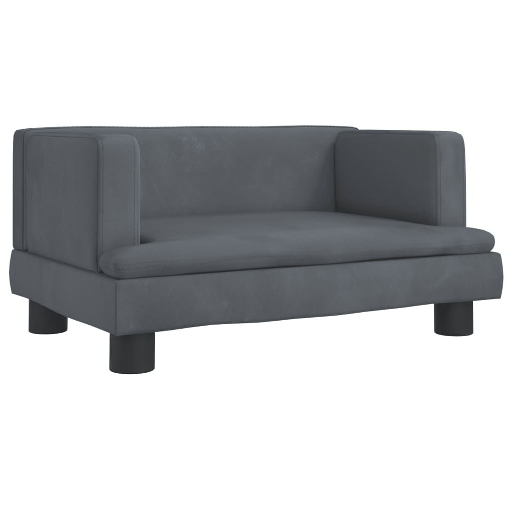 vidaXL Vaikiška sofa, tamsiai pilkos spalvos, 60x40x30cm, aksomas