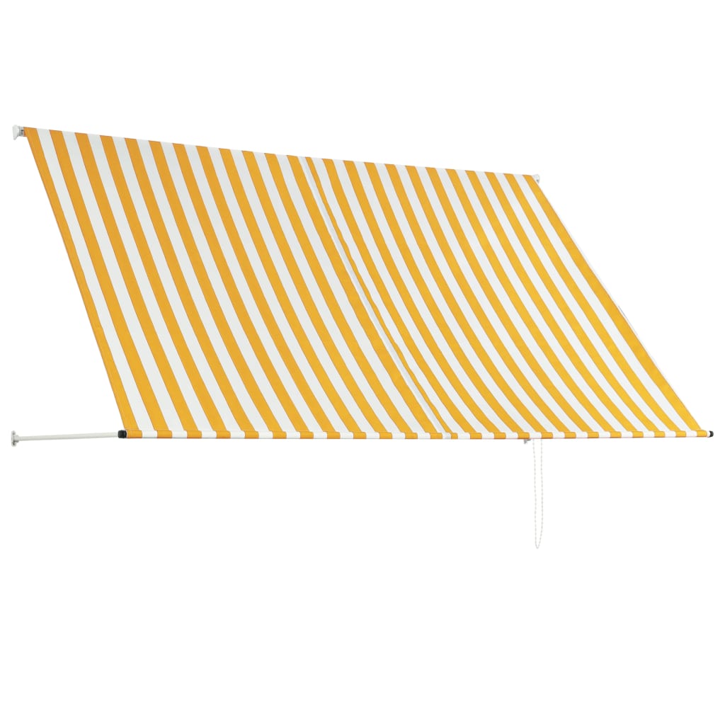 vidaXL Ištraukiama markizė, geltonos ir baltos spalvos, 250x150 cm
