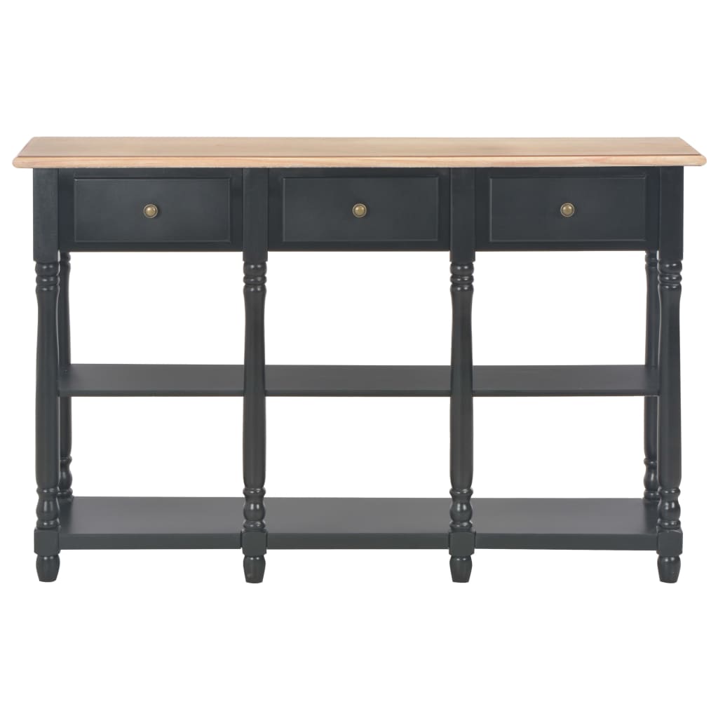 vidaXL Konsolinis staliukas, juodas, 110x30x76cm, apdirbta mediena