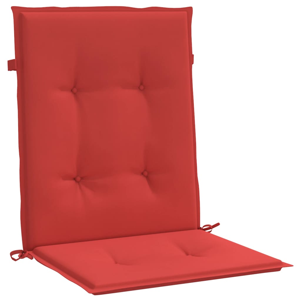 vidaXL Sodo kėdės pagalvėlės, 4vnt., raudonos, 100x50x3cm, audinys
