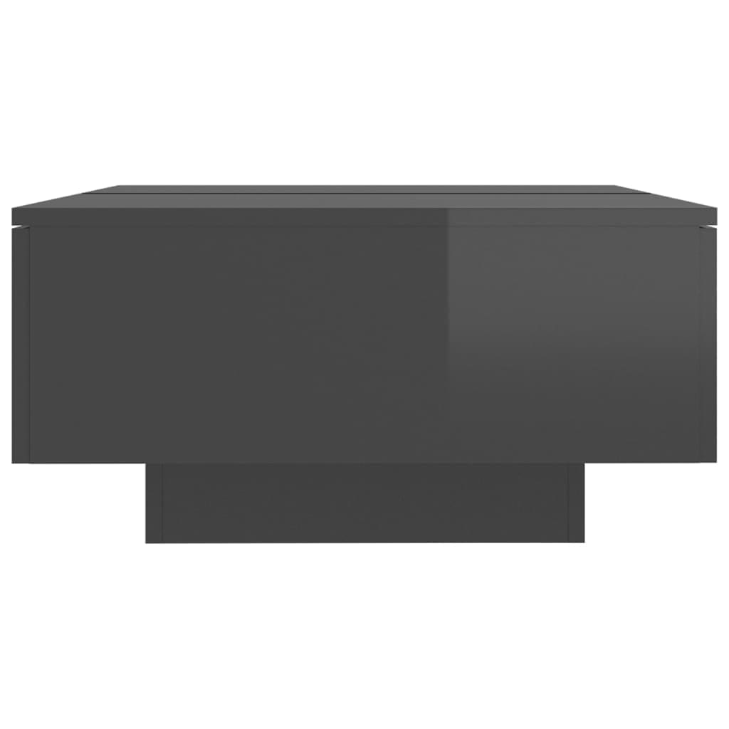 vidaXL Kavos staliukas, pilkos spalvos, 90x60x31cm, MDP, blizgus