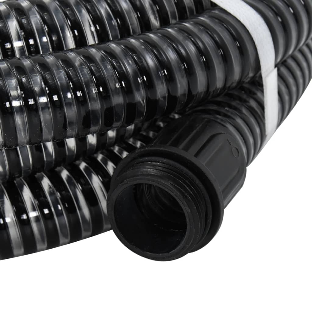 vidaXL Siurbimo žarna su žalvarinėmis jungtimis, juoda, 1,1", 3m, PVC