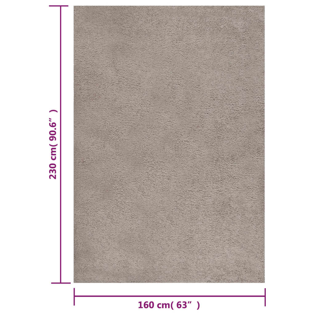 vidaXL Shaggy tipo kilimas, smėlio spalvos, 160x230cm, aukšti šereliai