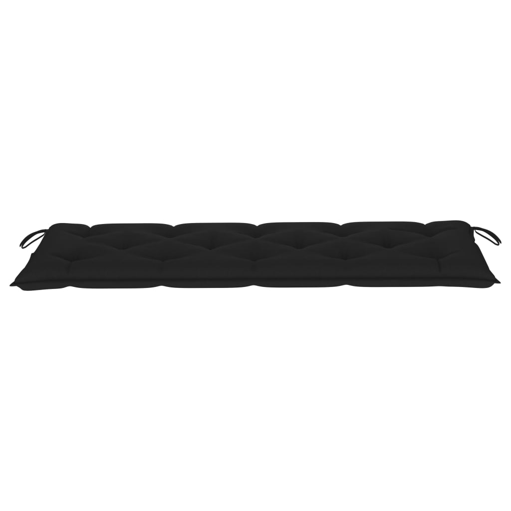 vidaXL Batavia suoliukas su juodos spalvos pagalvėle, 150cm, tikmedis