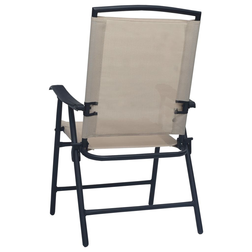 vidaXL Sulankstomos sodo kėdės, 2vnt., kreminės spalvos, tekstilenas