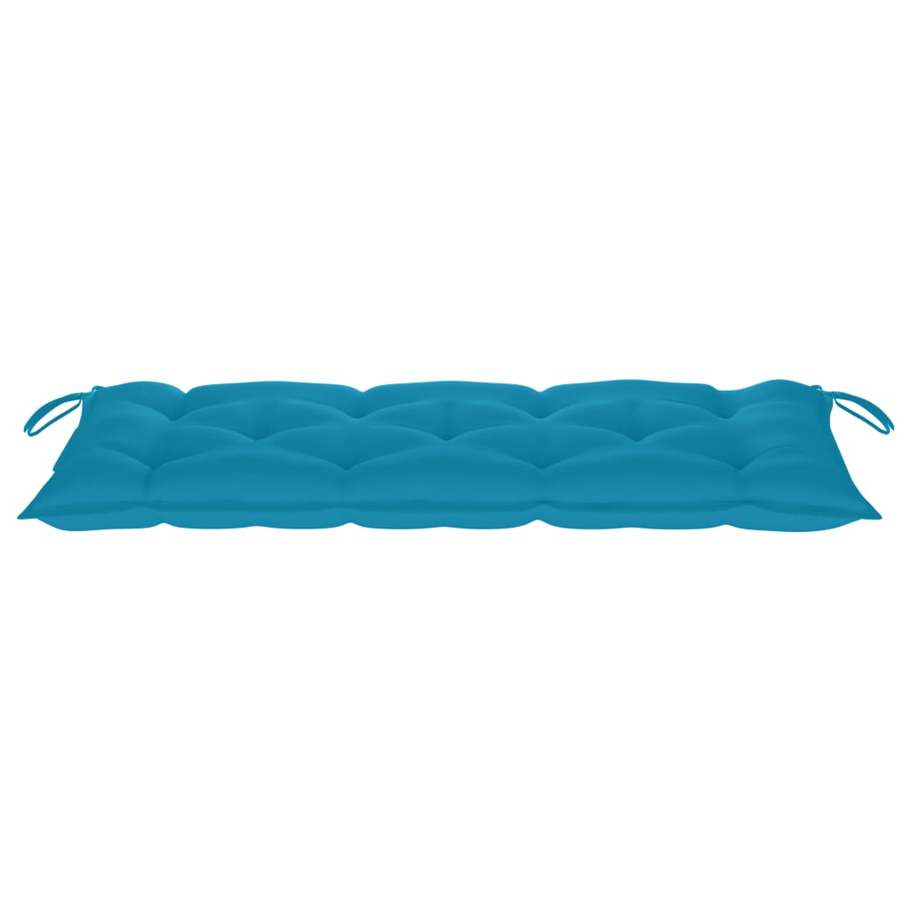 vidaXL Batavia suoliukas su šviesiai mėlyna pagalve, 120cm, tikmedis