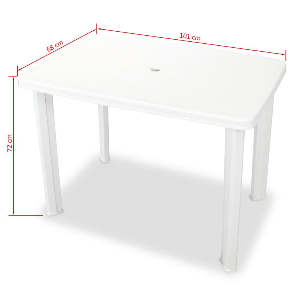 vidaXL Bistro baldų komplektas, 3d., baltas, plastikas