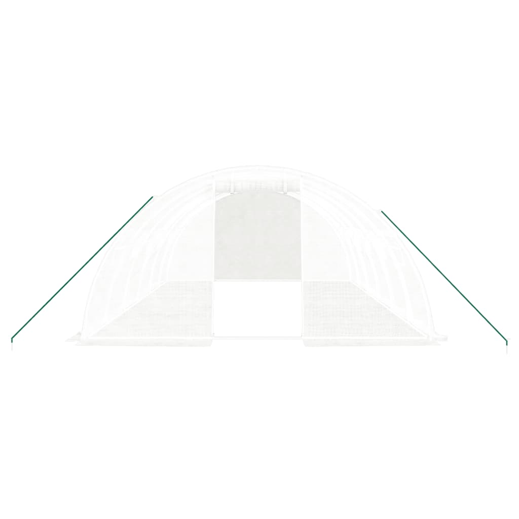 vidaXL Šiltnamis su plieno rėmu, baltos spalvos, 6x4x2m, 24m²