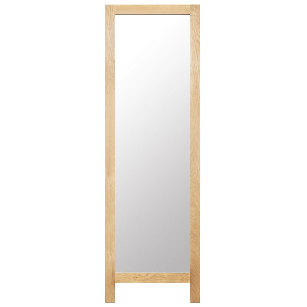 vidaXL Pastatomas veidrodis, 48x46,5x150cm, ąžuolo medienos masyvas