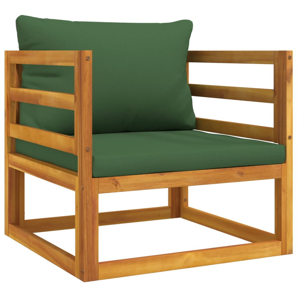 vidaXL Sodo komplektas su žaliomis pagalvėlėmis, 12 dalių, mediena