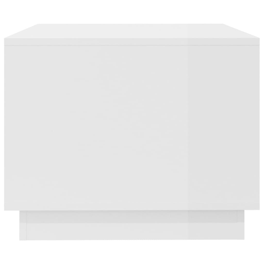 vidaXL Kavos staliukas, baltos spalvos, 102,5x55x44cm, MDP, blizgus