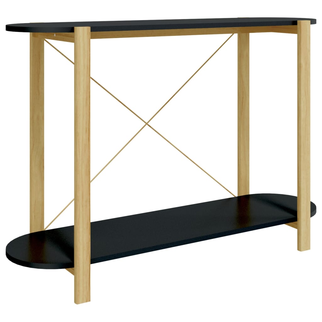 vidaXL Konsolinis staliukas, juodas, 110x38x75cm, apdirbta mediena