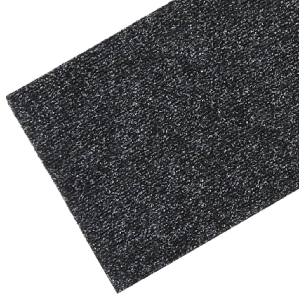 vidaXL Lipnūs laiptų kilimėliai, 15vnt., pilki, 76x20cm, stačiakampiai