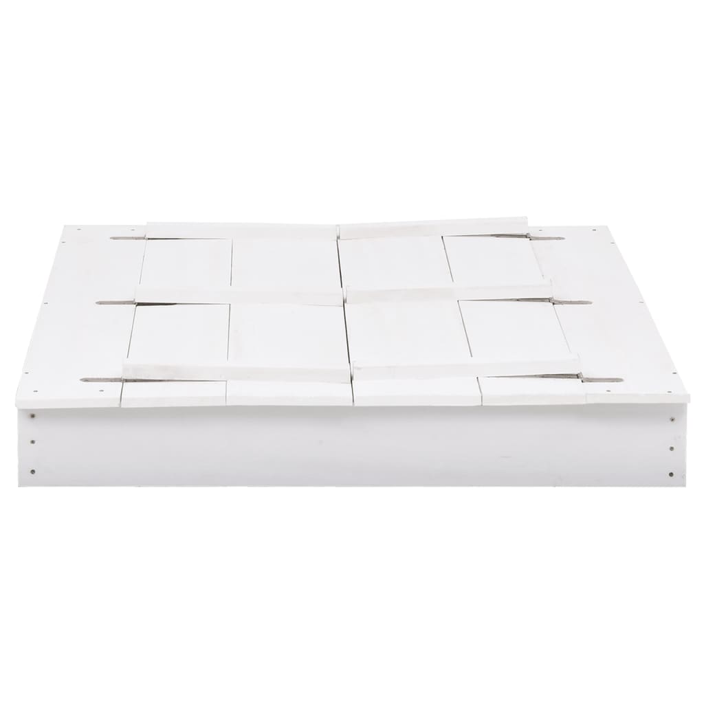 vidaXL Smėlio dėžė, baltos spalvos, 95x90x15cm, eglės mediena