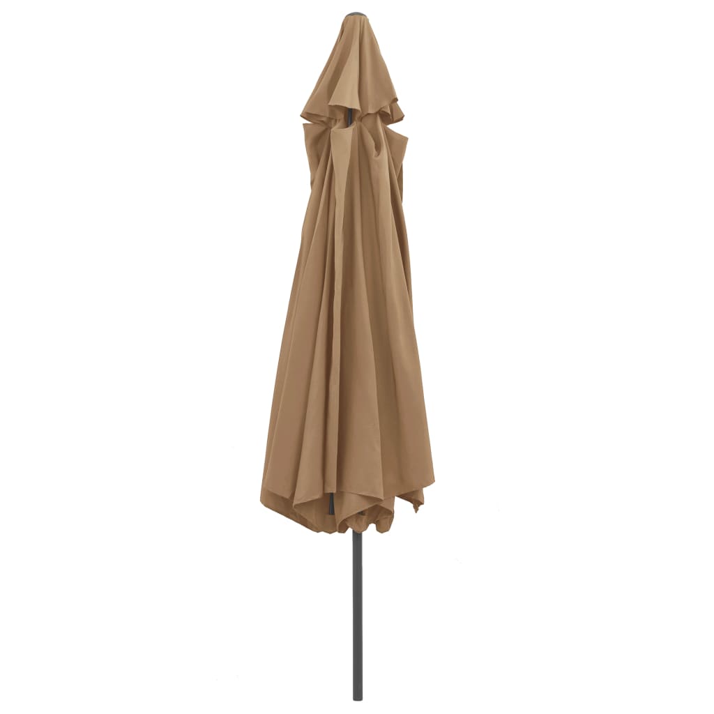 vidaXL Lauko skėtis su metaliniu stulpu, taupe spalvos, 400cm