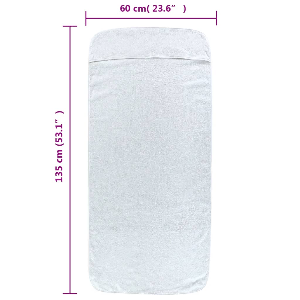 vidaXL Paplūdimio rankšluosčiai, 4vnt., balti, 60x135cm, audinys