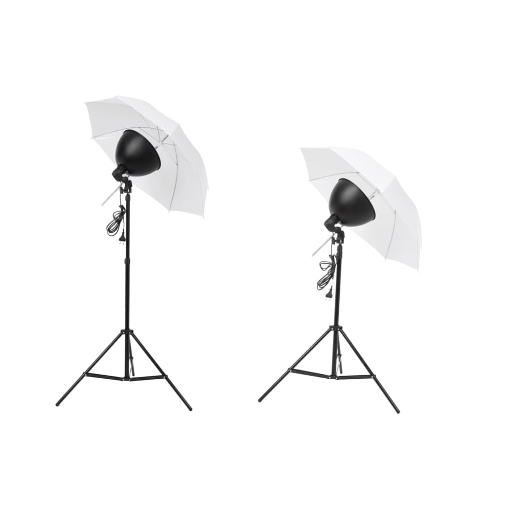 vidaXL Fotostudijos apšvietimo rinkinys: skėčiai, gaubtai ir trikojai
