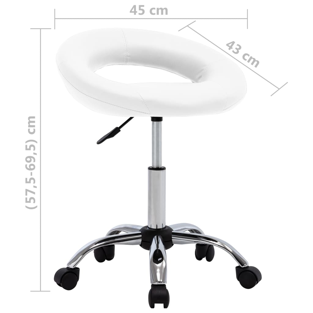 vidaXL Pasukama valgomojo kėdė, baltos spalvos, dirbtinė oda (323663)