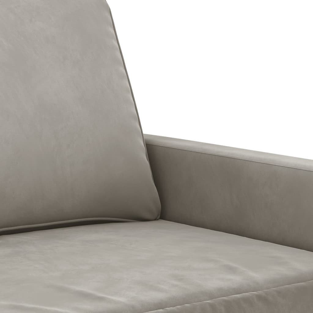 vidaXL Trivietė sofa, šviesiai pilkos spalvos, 210cm, aksomas
