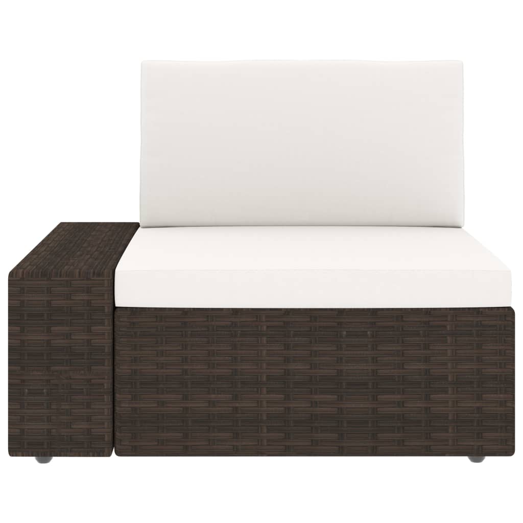 vidaXL Modulinė dvivietė sofa, rudos spalvos, poliratanas