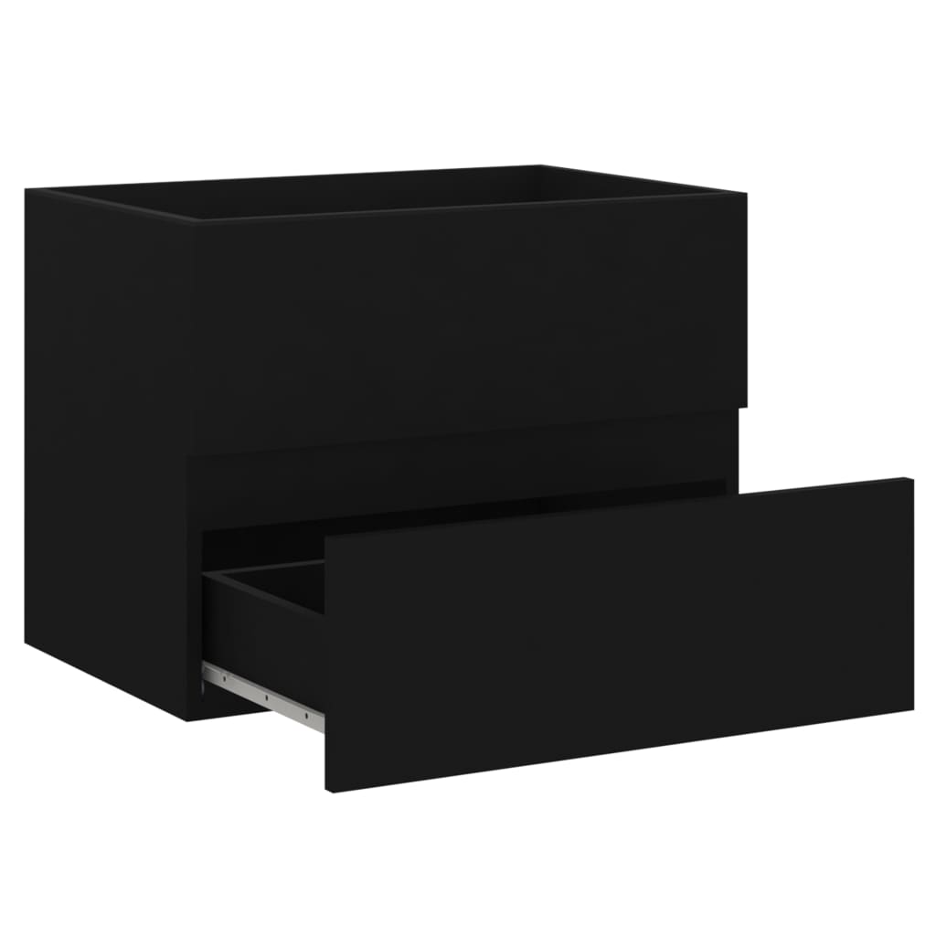 vidaXL Spintelė praustuvui, juodos spalvos, 60x38,5x45cm, MDP