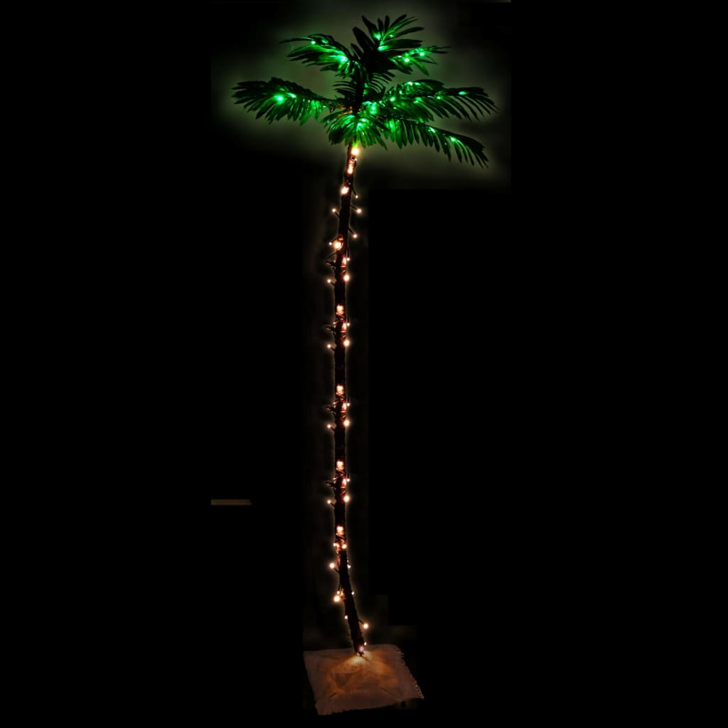 vidaXL Palmė su 192 šiltomis baltomis LED lemputėmis, 300cm