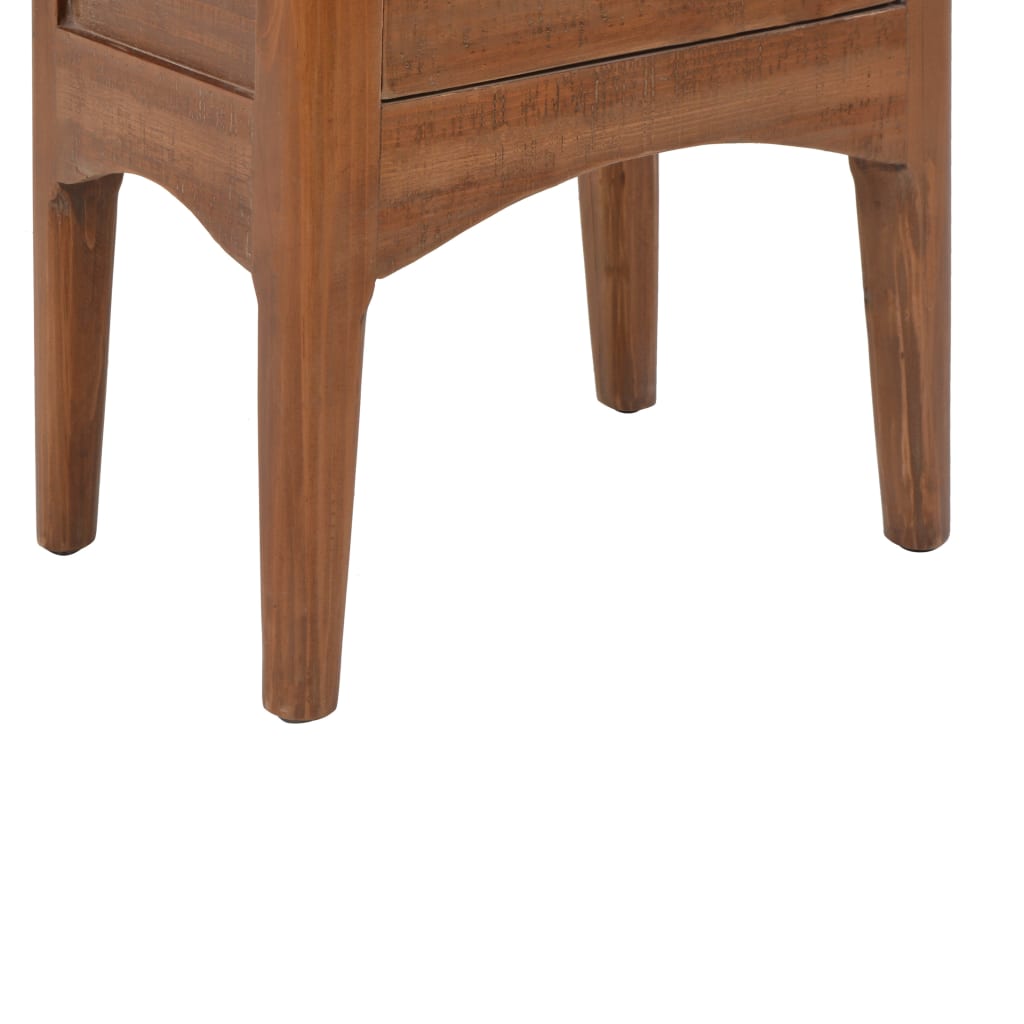 vidaXL Naktinis staliukas, rudas, 40x29x68 cm, eglės medienos masyvas